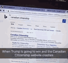 a computer screen shows a canadian citizenship website