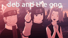 a group of anime characters with the words deb and the gng