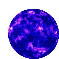 a blue and purple sphere with a white border