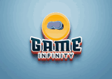 a logo for game infinity with a virtual reality headset on it