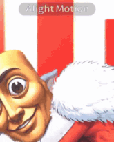 a close up of a cartoon character with the words alight motion on the bottom
