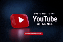 a subscribe to my youtube channel banner with a play button