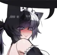 a drawing of a girl with purple eyes