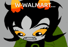 a cartoon of a troll with the words w-walmart above her