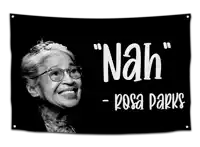 a black and white photo of rosa parks with the words nah - rosa parks