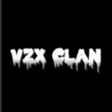 a black background with white letters that say vzx clan .