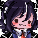 a drawing of a girl with horns wearing a suit and tie