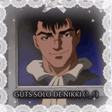 a picture of a man with guts solo de nikki written below him