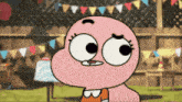 gumball from the amazing world of gumball is standing in a yard