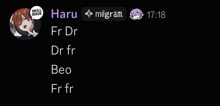 a screenshot of a skill issue app with the name haru on it