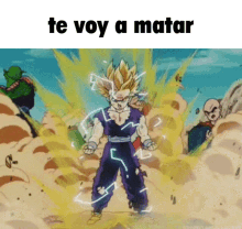 a picture of a cartoon character with the words te voy a matar