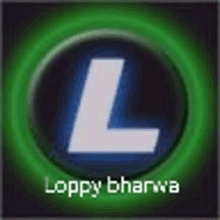 a white letter l is in a green circle on a dark background .