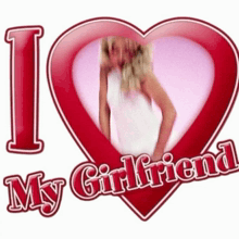 a picture of a woman with the words i love my girlfriend