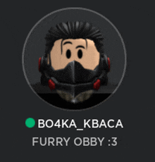 a picture of a cartoon character with the name bo4ka_kbaca furry obby : 3