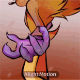 a close up of a cartoon character with the words alight motion below