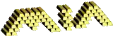 the letter a is made of gold bars on a white background