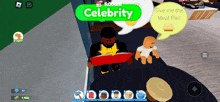 a screenshot of a video game called celebrity with a man reading a book