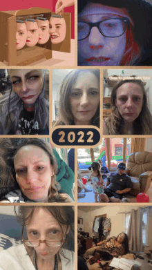 a collage of faces with the year 2022 in the middle