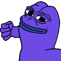 a purple cartoon character is giving a thumbs up sign