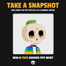 take a snapshot and share the pfp you got in a comment below win a free bonies pfp mint