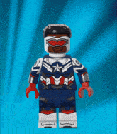 a lego figure of a captain america with a red star on his chest