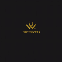 a black background with a gold logo that says " libe esports "