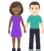 a man and a woman are holding hands while standing next to each other