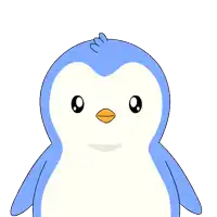 a blue penguin is holding a red heart that says i miss you