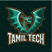 a logo for tamil tech with a dragon and the name nishanth