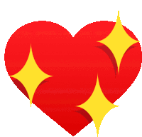 a red heart with yellow stars on it