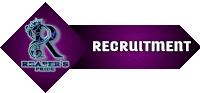 a purple advertisement for reaper 's pride says recruitment