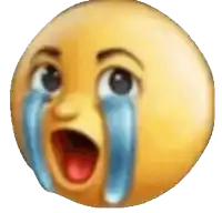 a smiley face with tears coming out of its eyes