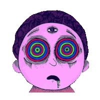 a cartoon of a person with a third eye