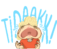 a cartoon drawing of a woman crying with the words " tiadakk " below her