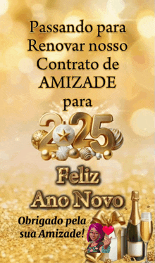 a greeting card that says feliz ano novo