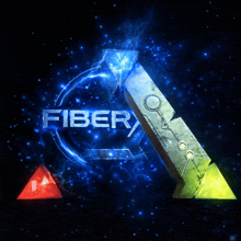 a logo that says fiber on it in blue letters