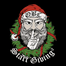 a drawing of santa claus with the words start giving written below