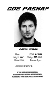 a black and white photo of a man with the name pavel durov on it