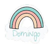 a rainbow with the word domingo written on it