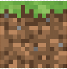 a pixelated image of a block of dirt with grass growing out of it