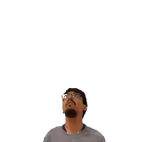 a man with glasses has a green cross on top of his head