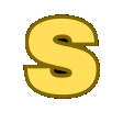 a yellow letter s on a white background