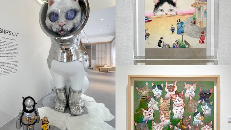 Free cat-themed exhibition at Tanjong Pagar has cute illustrations by Japanese artists and giant cat statue