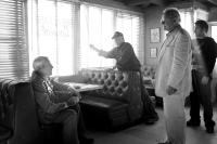 SLIPSTREAM, Kevin McCarthy (left). director/actor Anthony Hopkins (second from right), on set, 2007. ©Strand Releasing