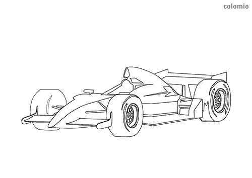 Open-wheel car coloring page