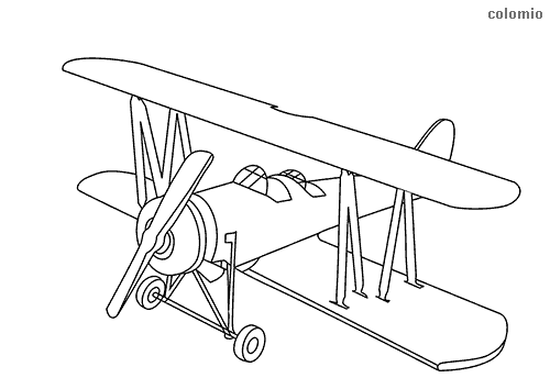 Simple biplane coloring page