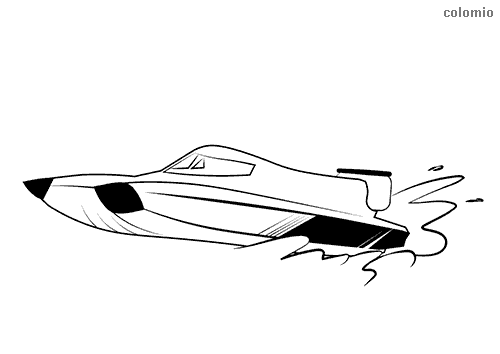 Powerboat coloring page