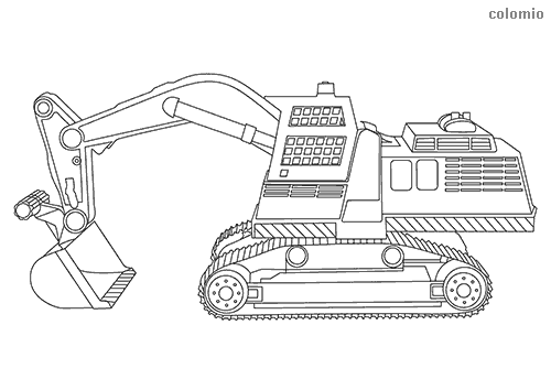 Excavator coloring page