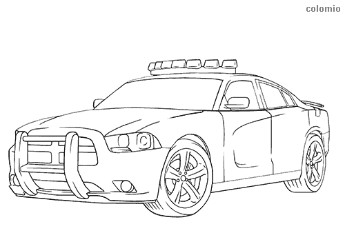 Patrol car coloring page