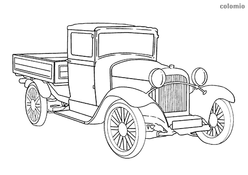 Classic 1930s truck coloring page